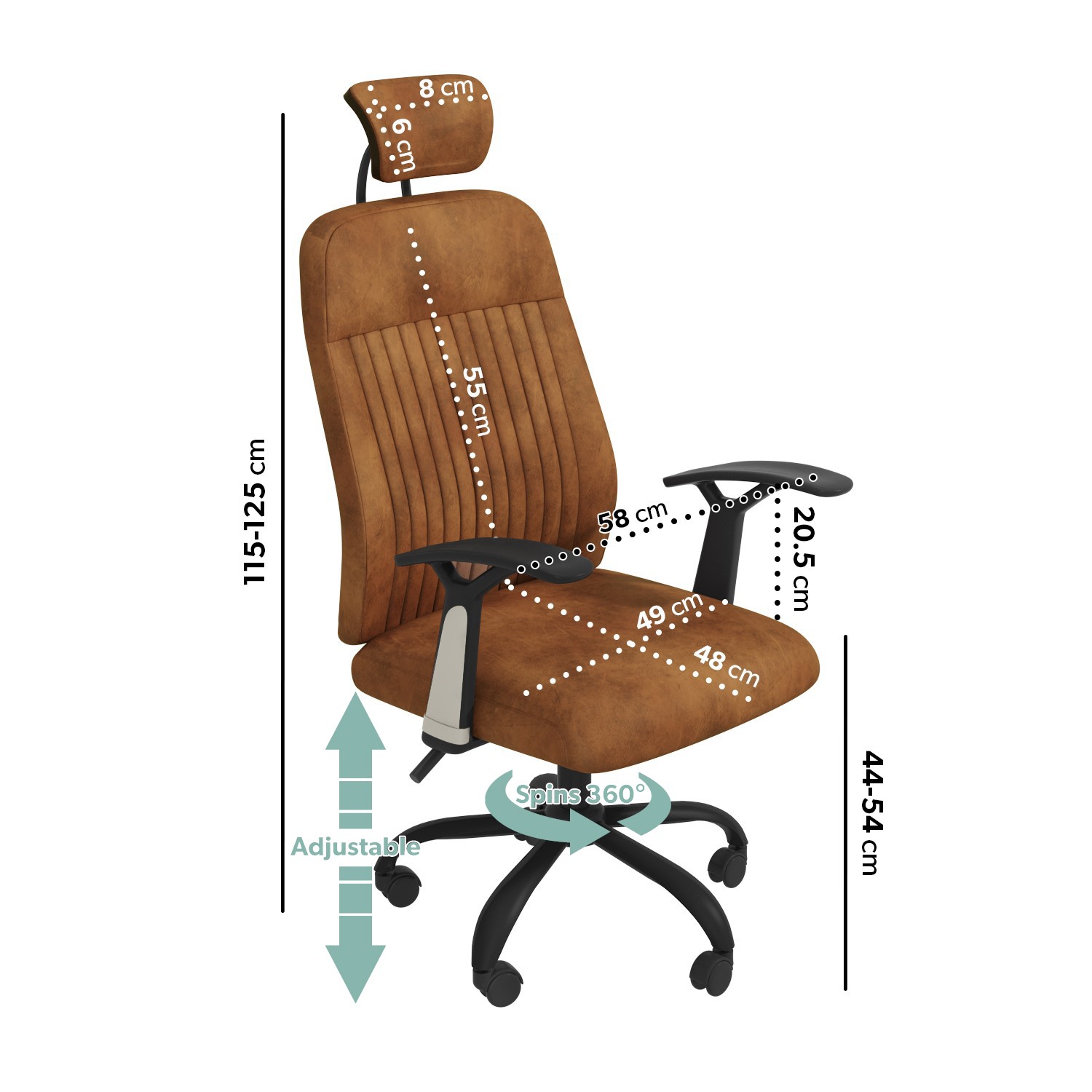 Read more about Tan faux leather executive high back office chair harlan